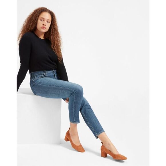 Everlane The High-Rise Skinny Jean Mid Wash Blue Size 23 Tall NWT - Picture 1 of 10